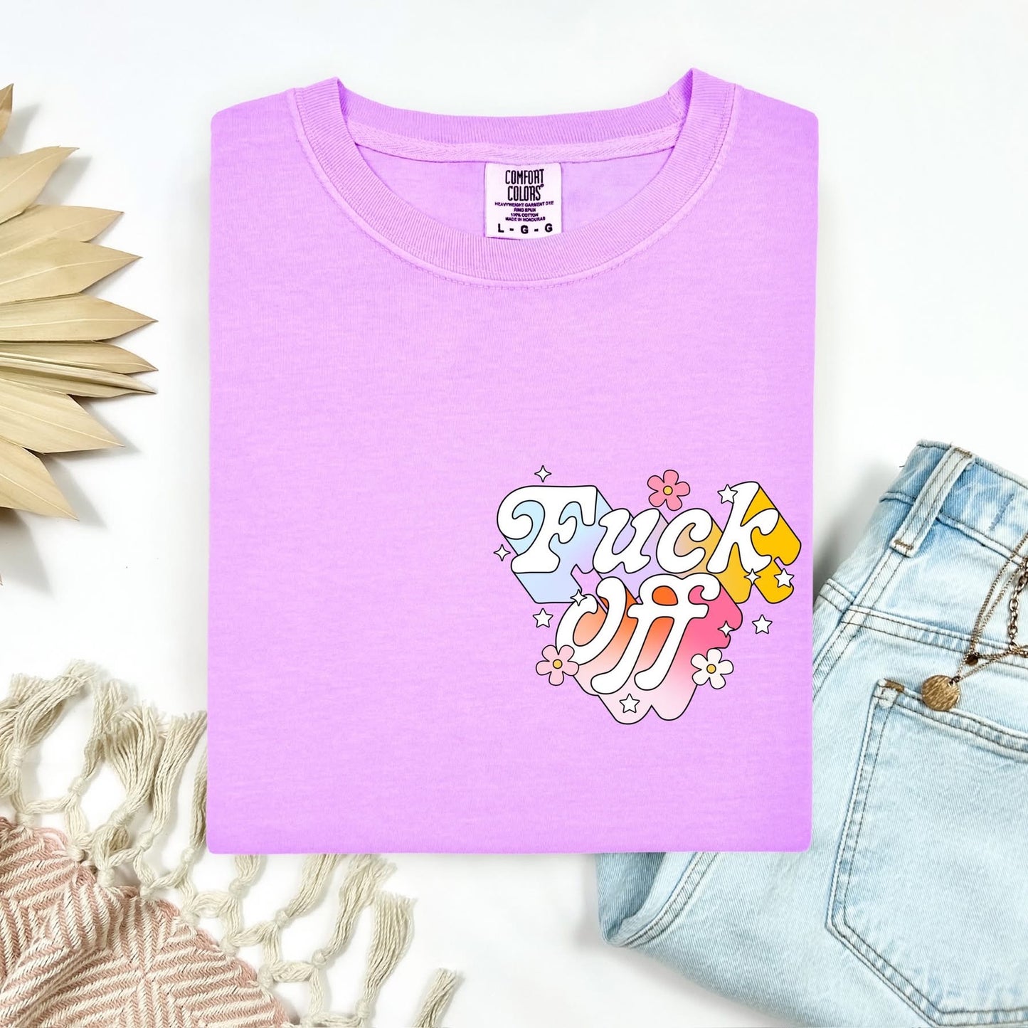 Fuck off pocket print tee