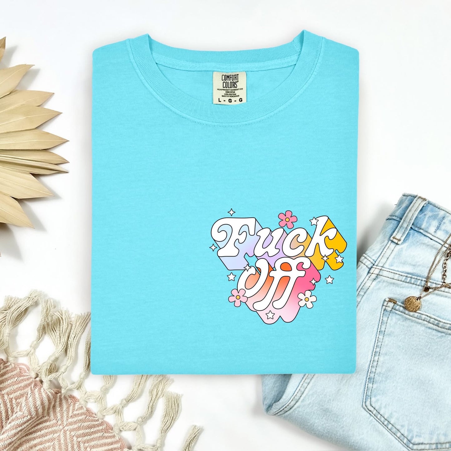 Fuck off pocket print tee