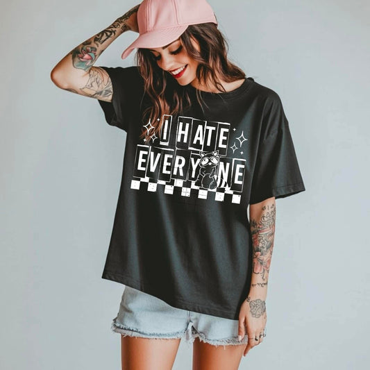 I hate everyone (white ink) tee