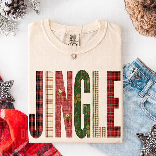 Jingle faux quilt look tee