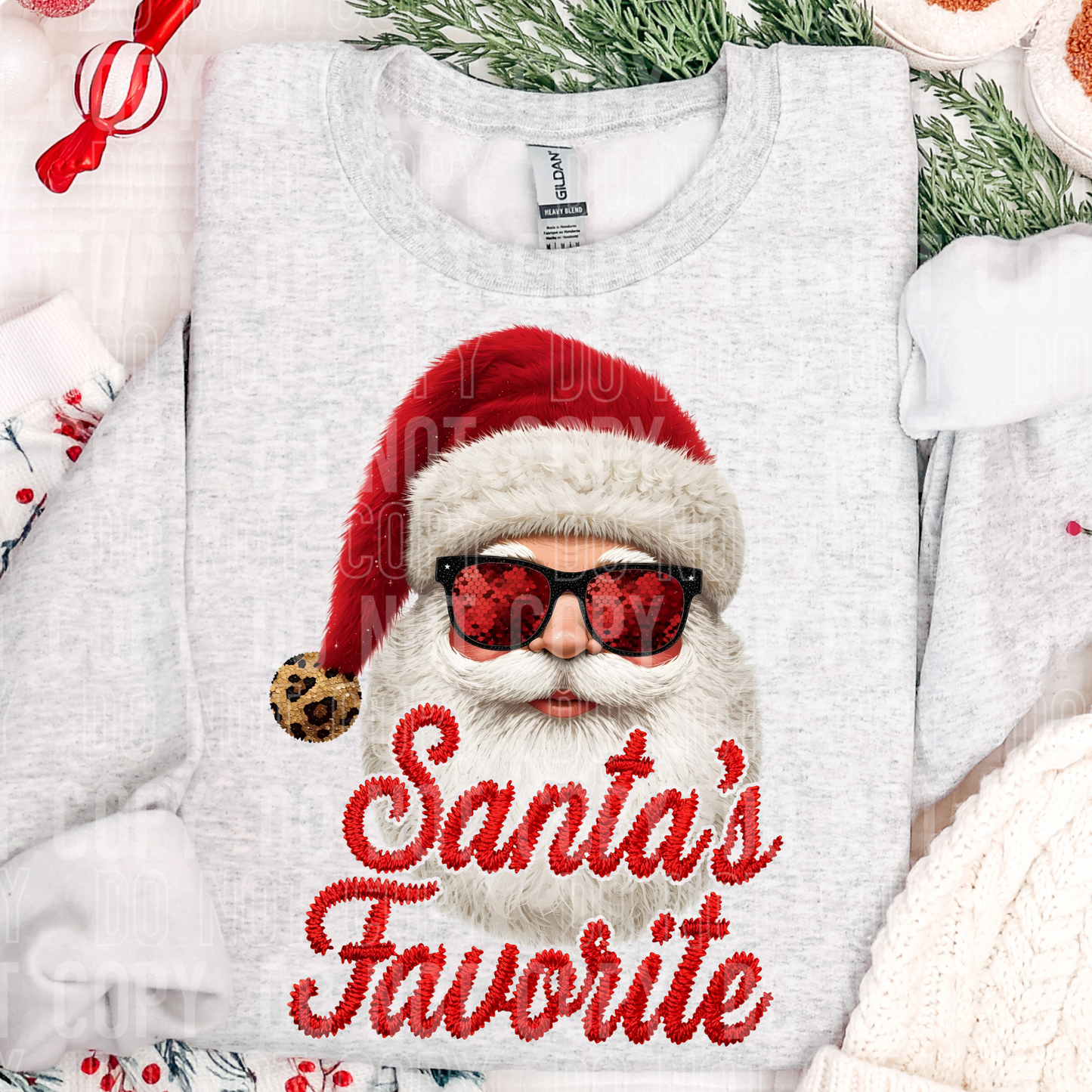 Santa's Favorite faux yarn tee