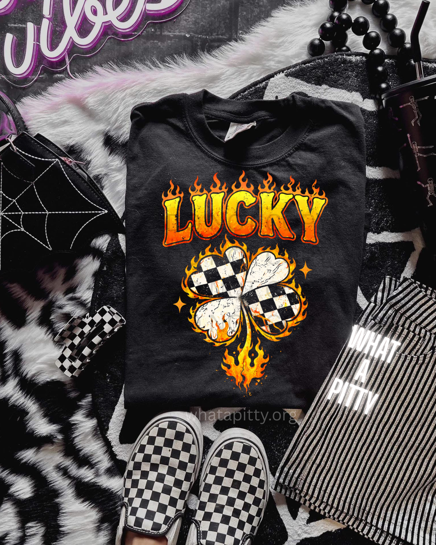 LUCKY checker clover