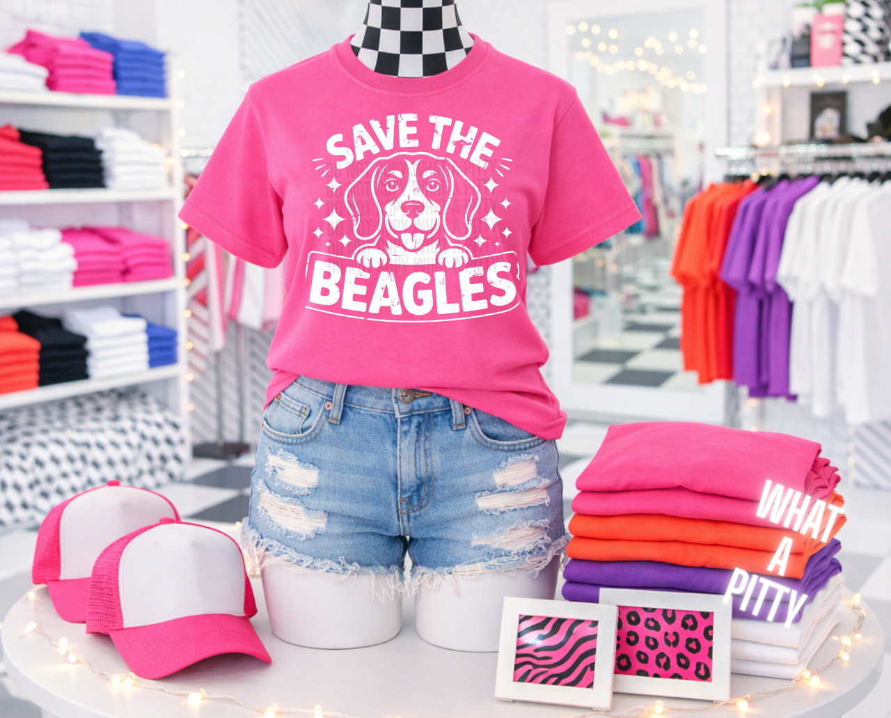 Save the Beagles tee (White Ink)