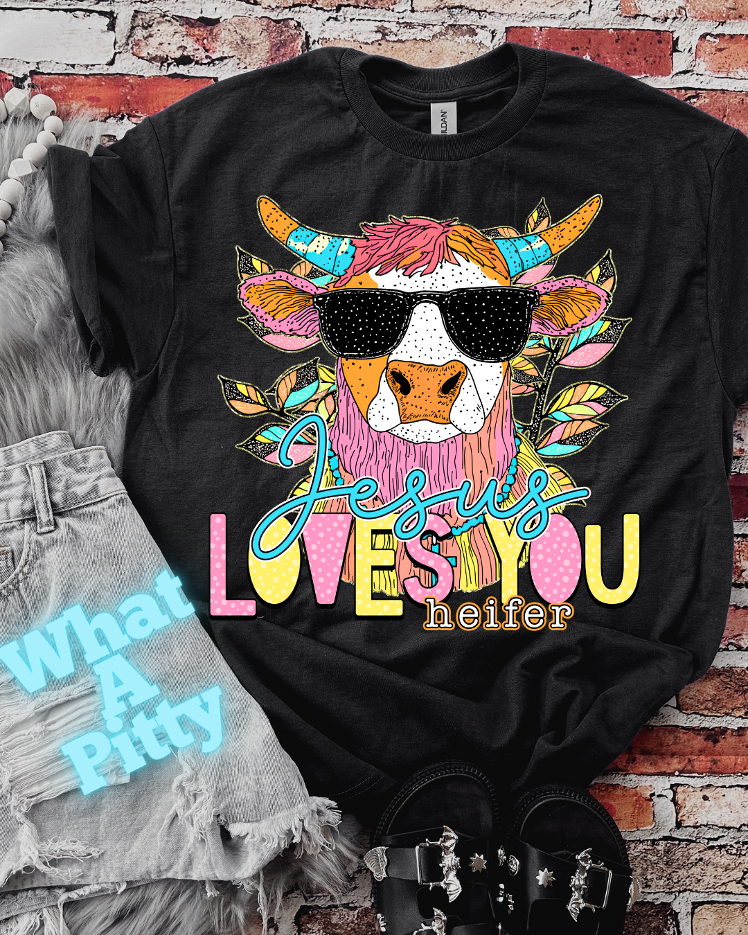 Jesus loves you heifer tee