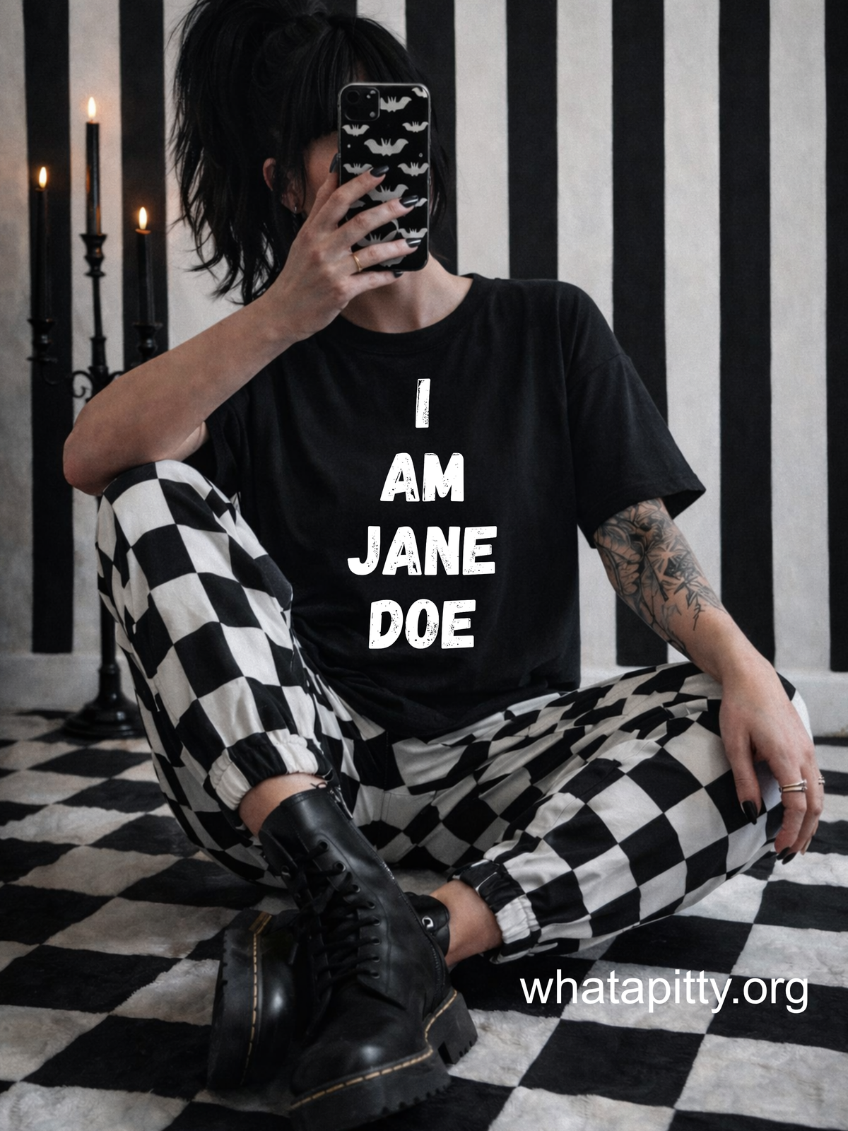 I AM JANE DOE - Distressed White Ink