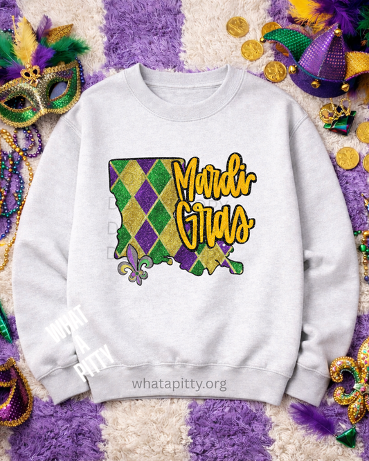 Mardi Gras LA State tee