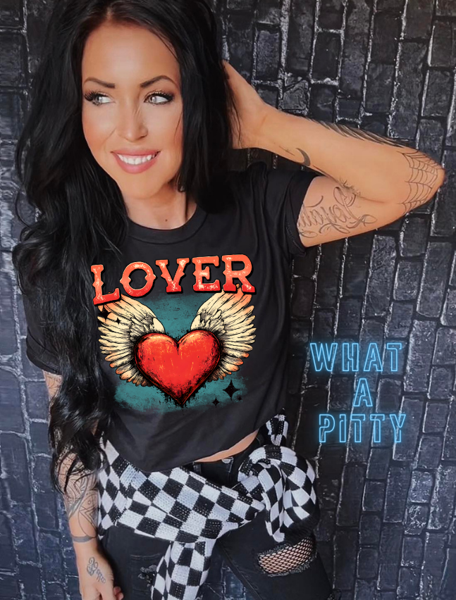 LOVER heart with wings tee