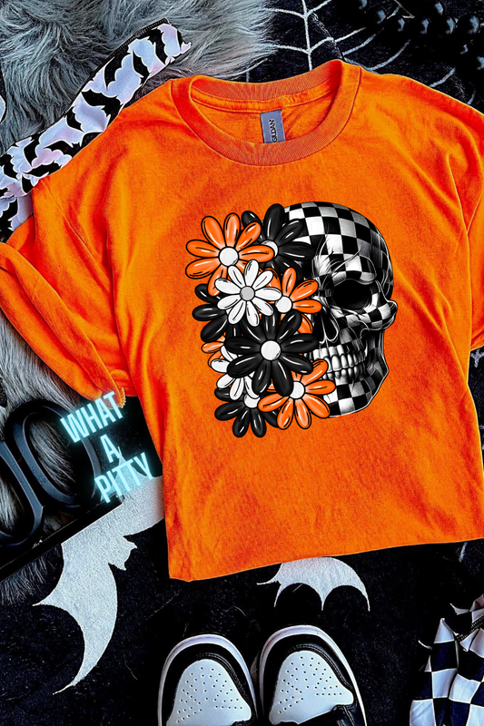 Halloween Floral Skull tee