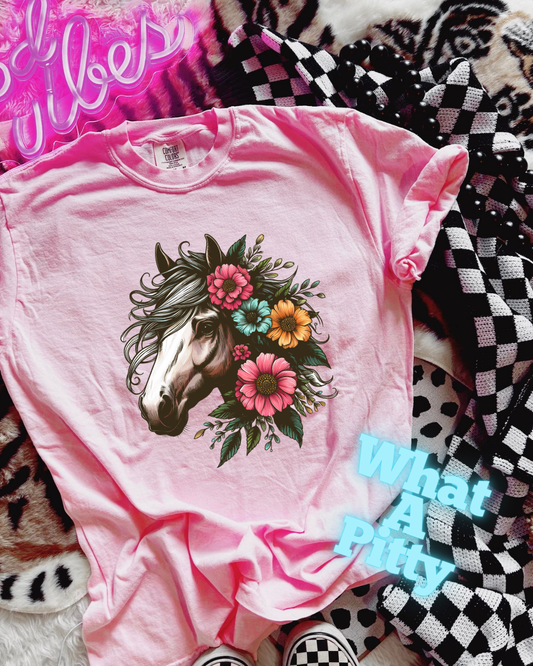 Horse with Flowers tee