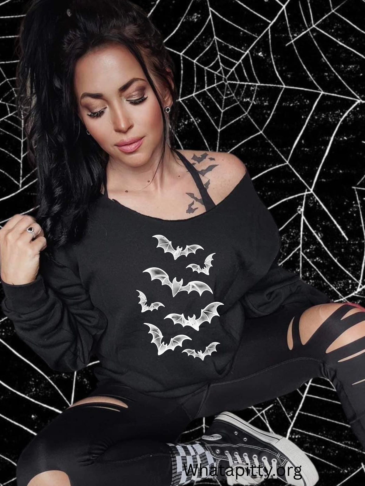 Flying Bats tee (white Ink)