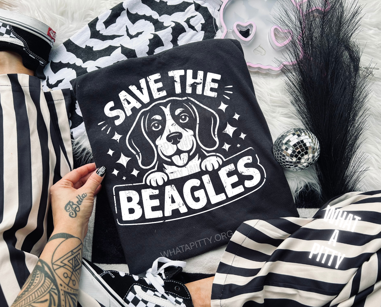 Save the Beagles tee (White Ink)
