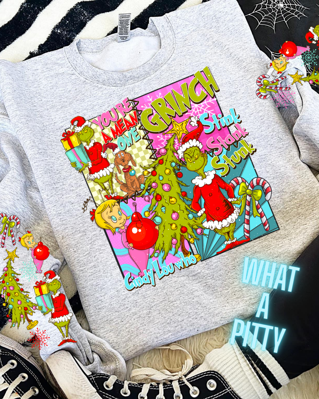 Green man Collage sweatshirt with sleeve designs