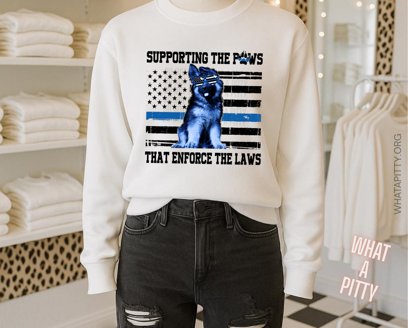 Supporting the Paws that enforce the laws tee