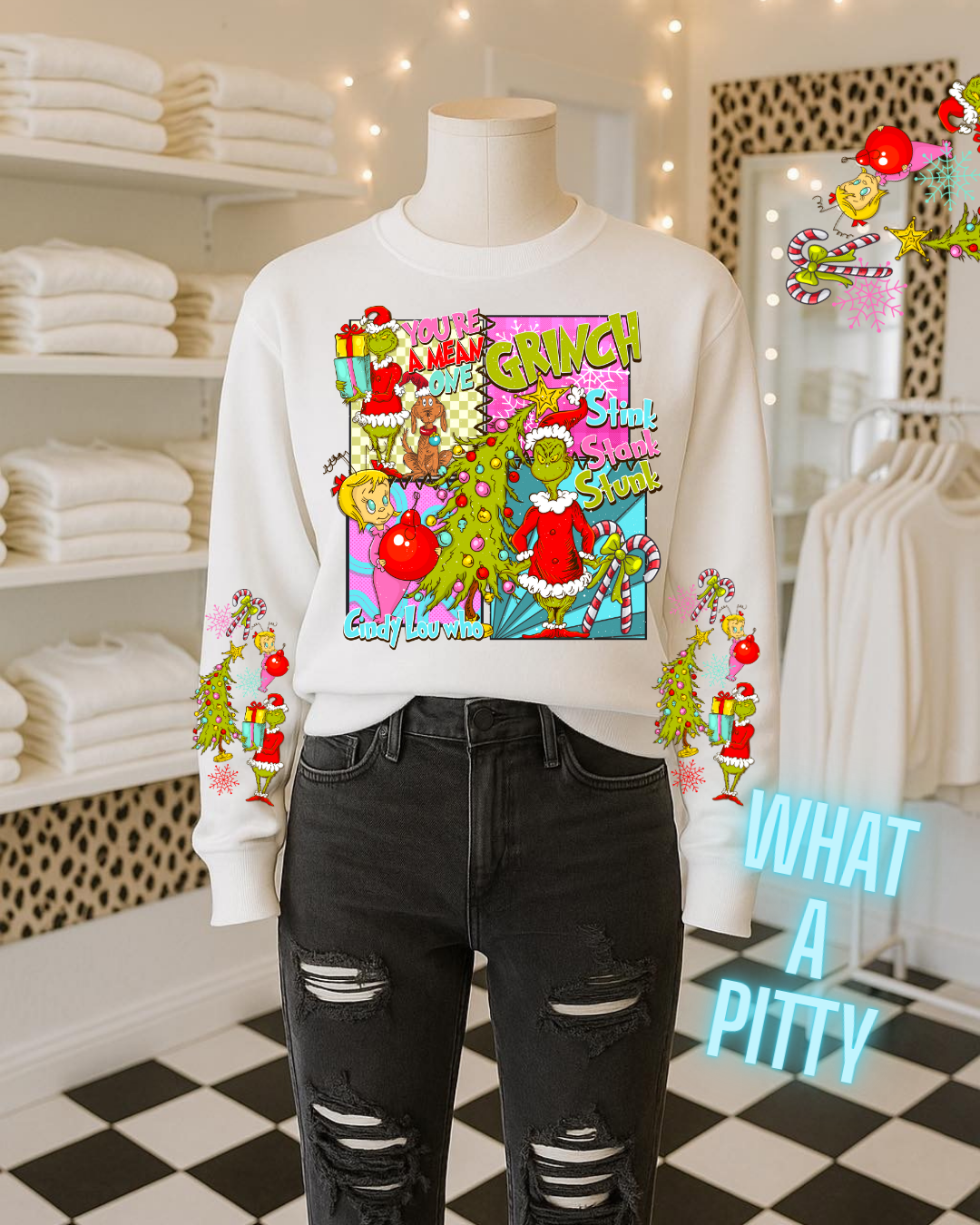 Green man Collage sweatshirt with sleeve designs