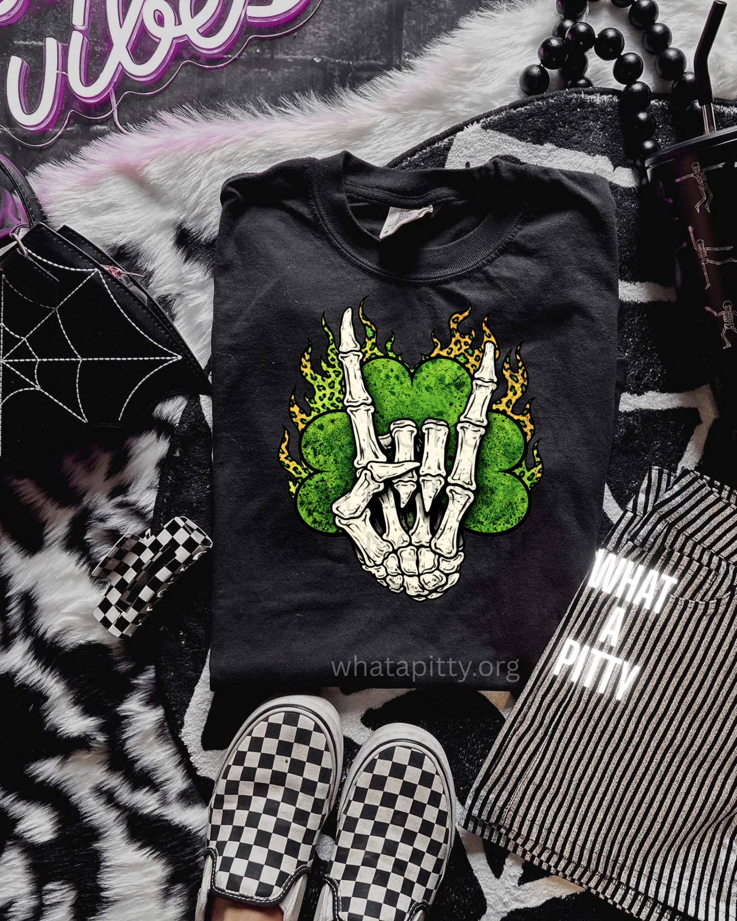 Shamrock Skellie Rock on tee