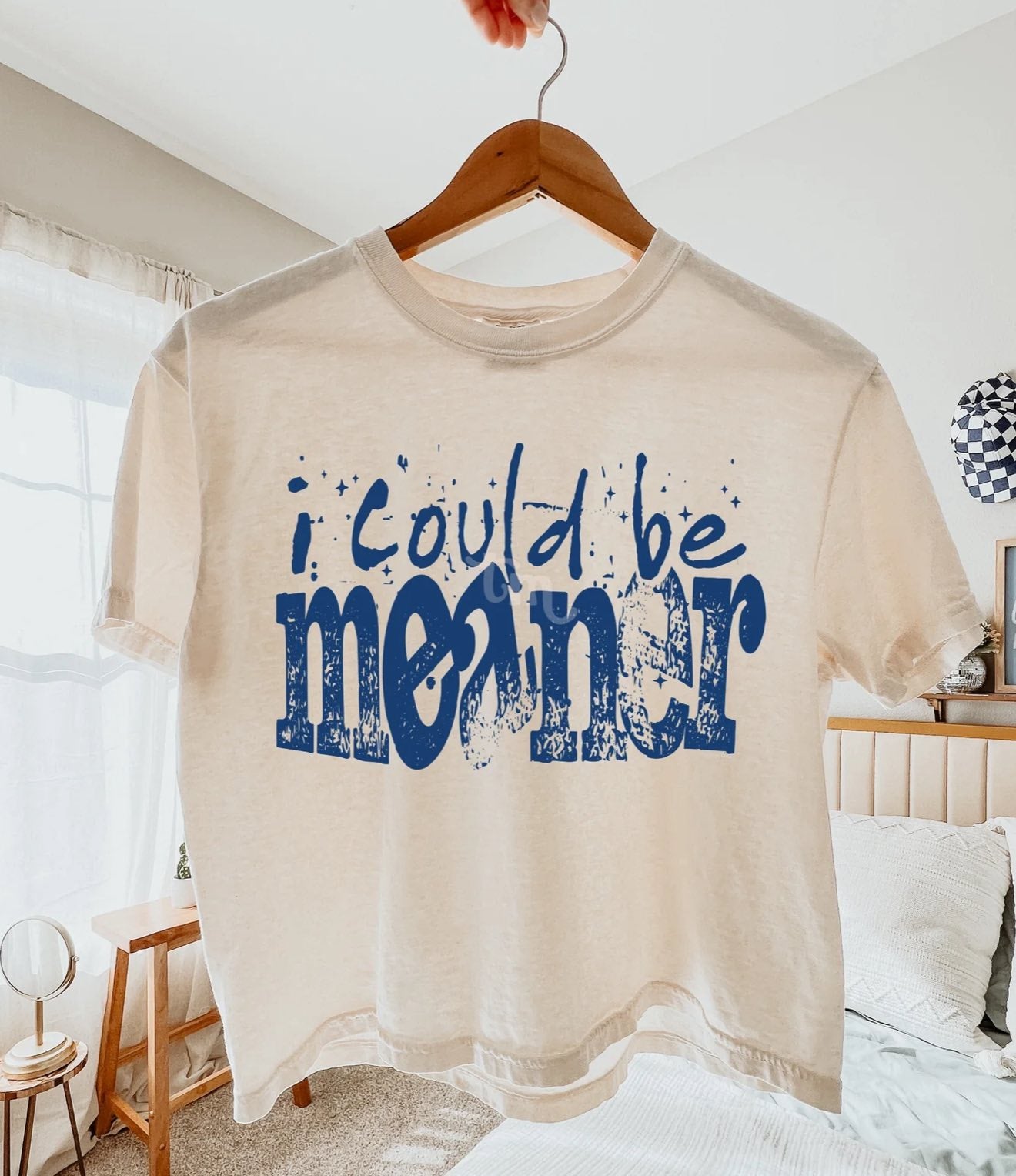 I could be meaner tee (blue ink)