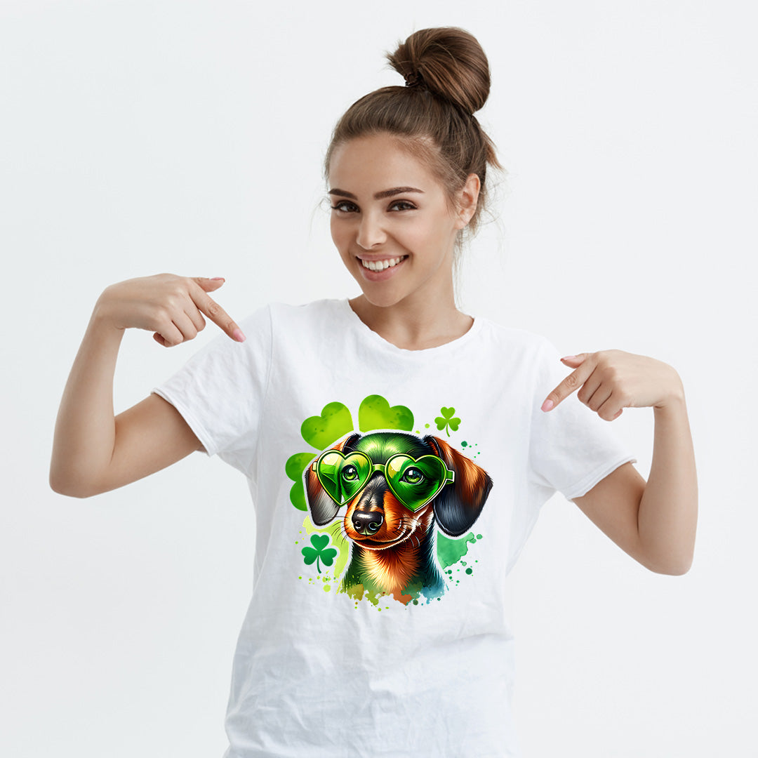 Weenie Dog Shamrock tee