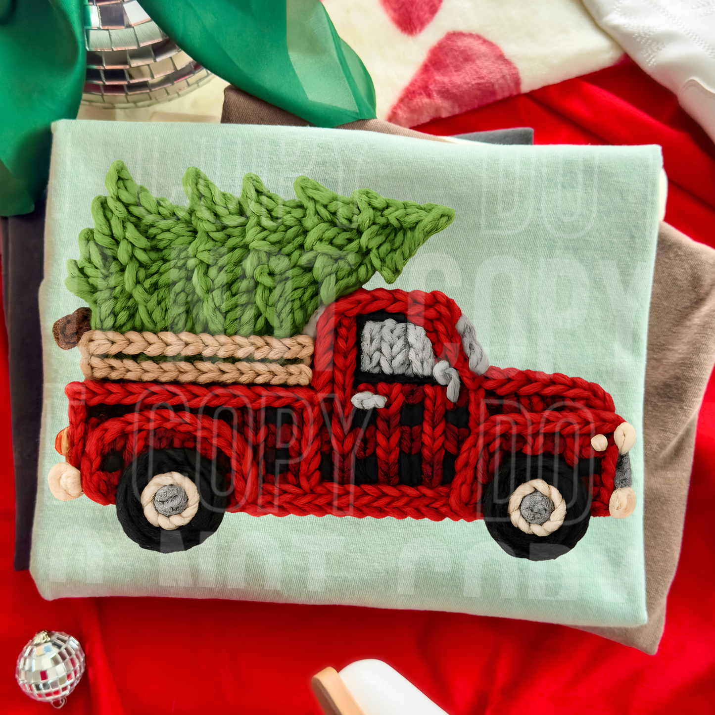 Plaid Pickup faux yarn tee