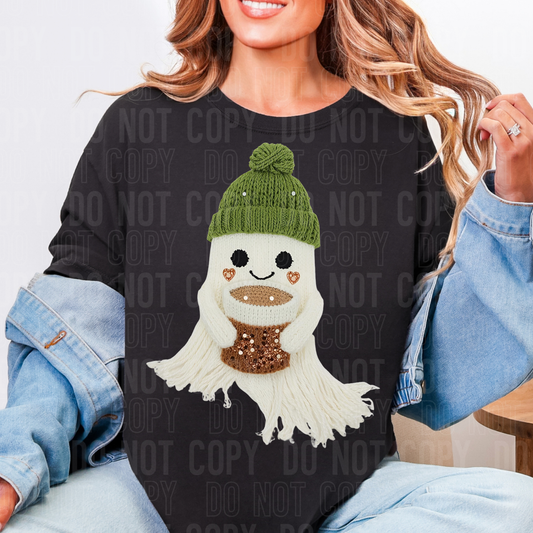 Coffee Ghost faux yarn tee