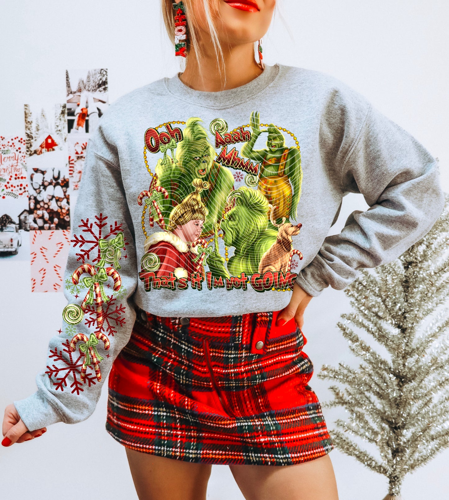 G man collage sweatshirt with sleeve design