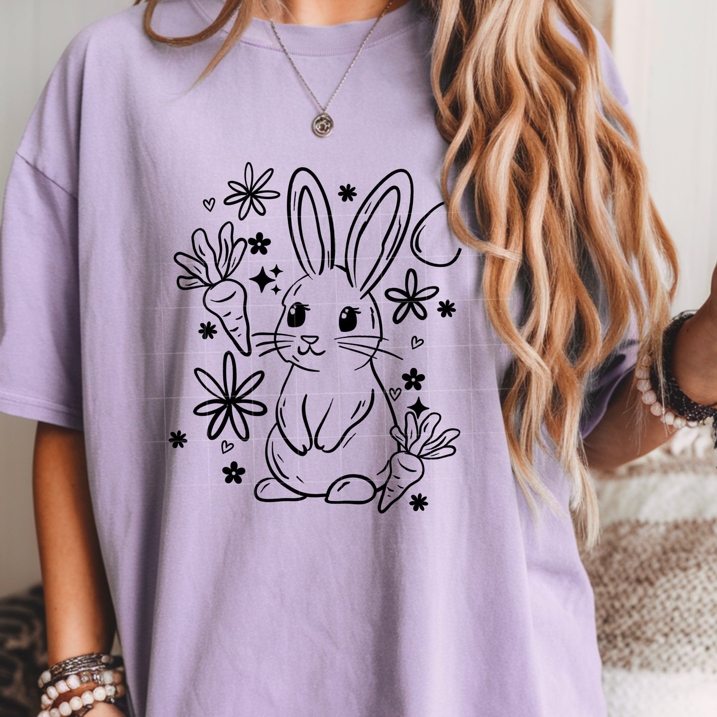Doodle Bunny tee (Black Ink)