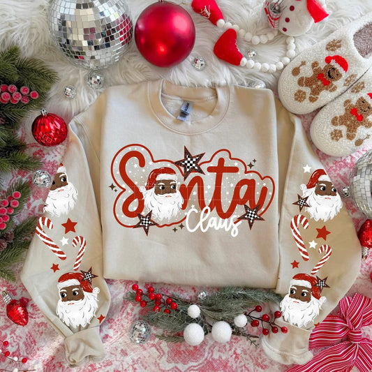 Santa Claus  sweatshirt with sleeve designs