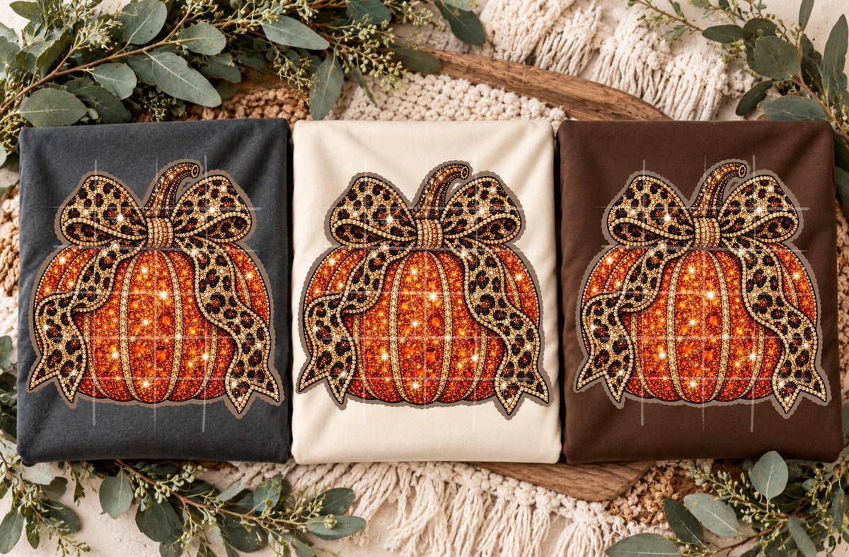 Faux Rhinestone Pumpkin tee