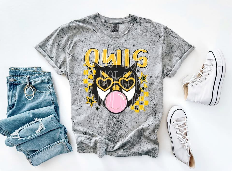 Bubblegum Owl tee