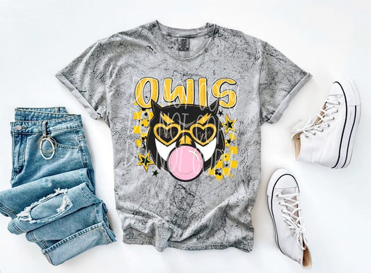 Bubblegum Owl tee