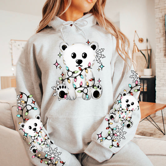 Polar Bear Lights sweatshirt with sleeve designs