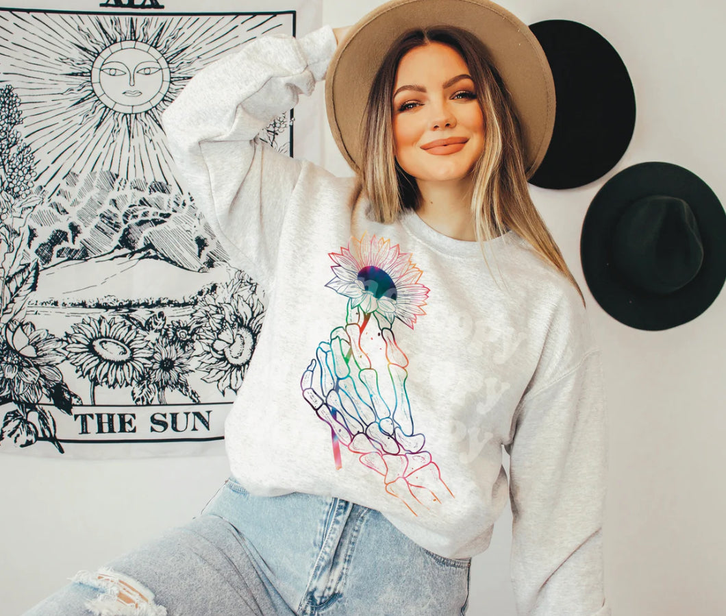 Rainbow Skellie hand tee