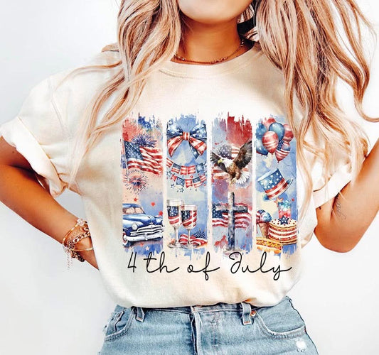 4th Of July paint stroke design tee