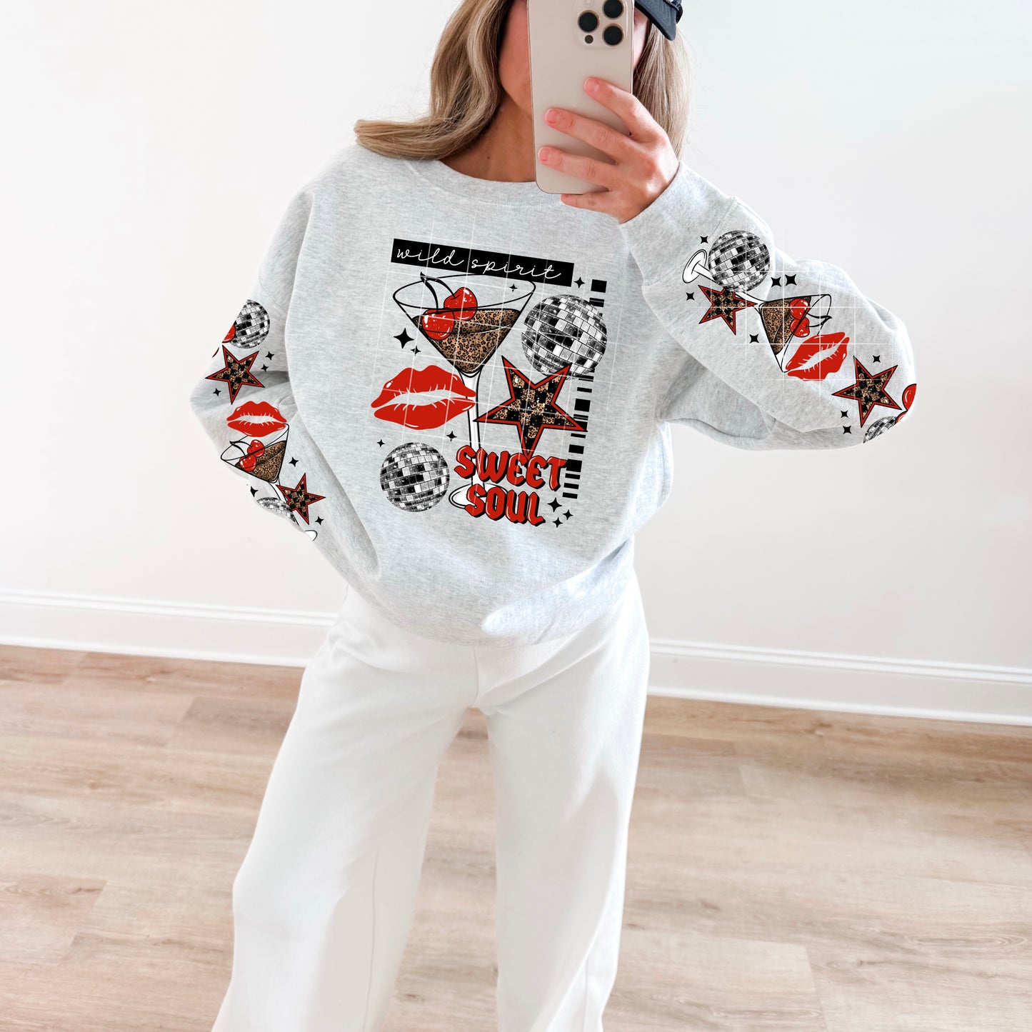 Wild Spirit Sweet Soul sweatshirt with sleeve designs