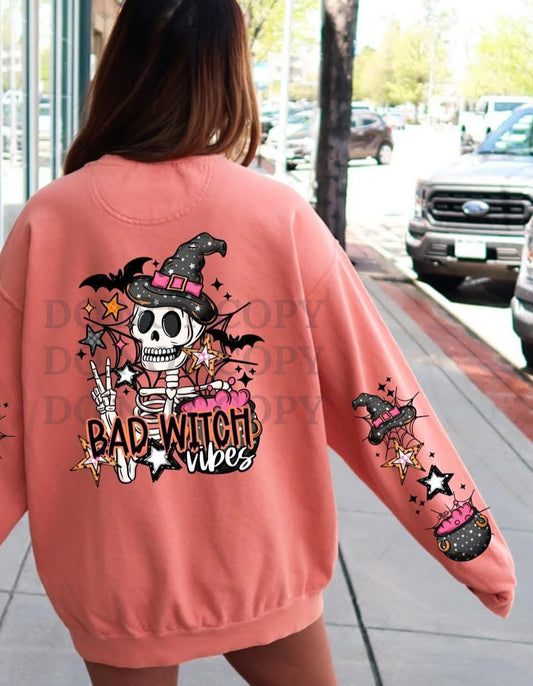 Bad Witch Vibes sweatsirt w/ sleeve design