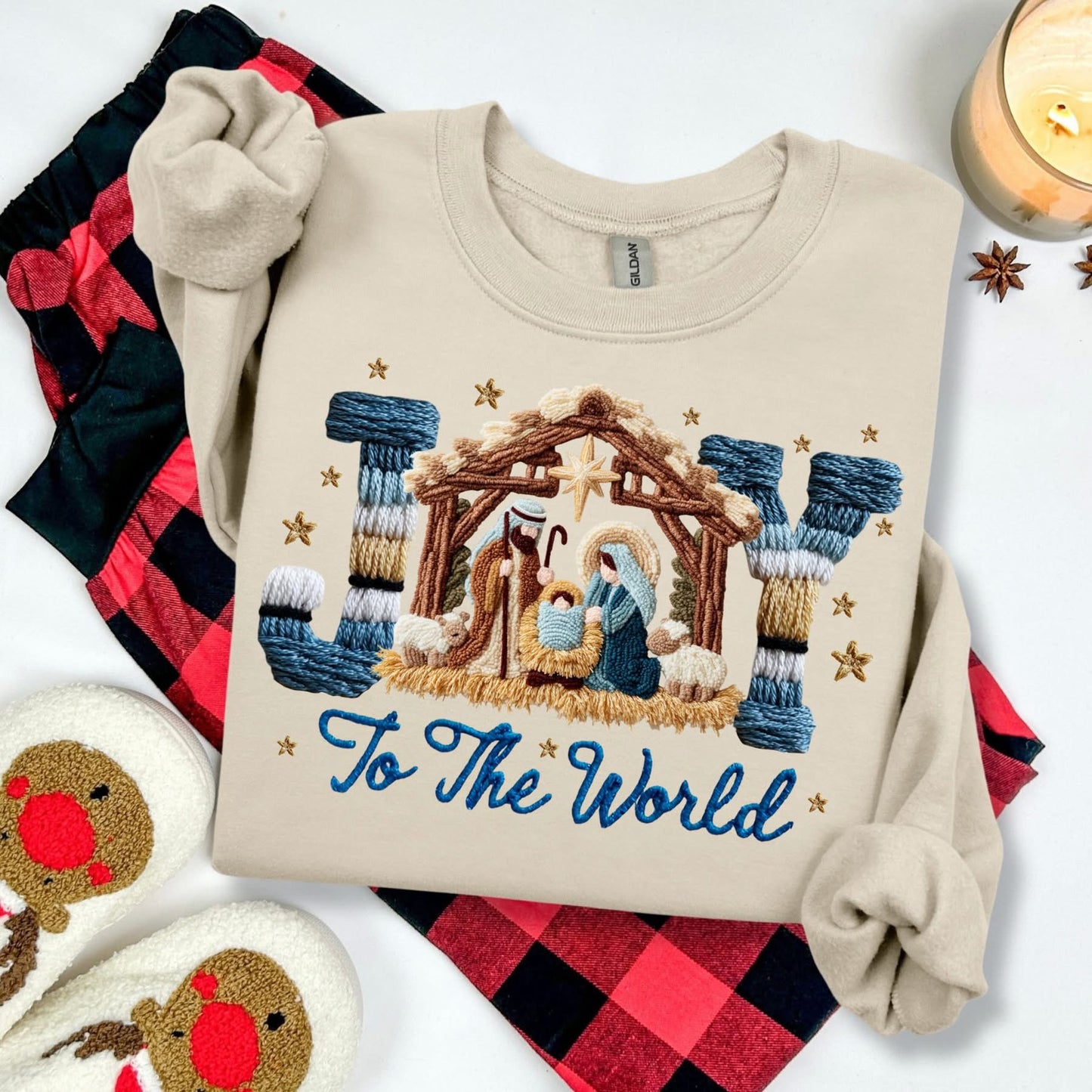 JOY to the World faux yarn tee