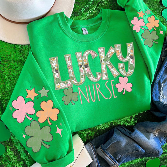 Lucky NURSE sweatshirt with sleeve designs