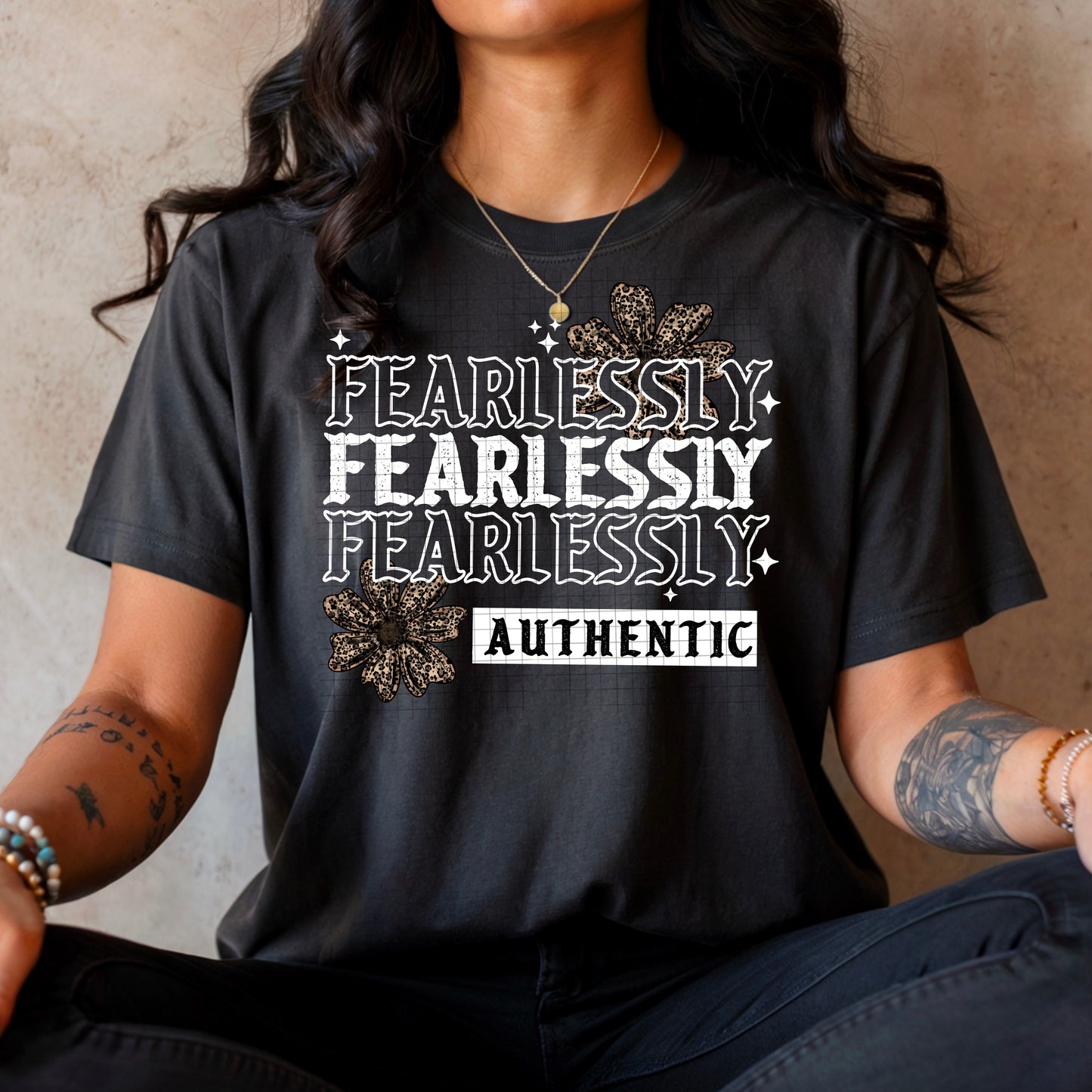 Fearlessly Authentic tee (white ink)