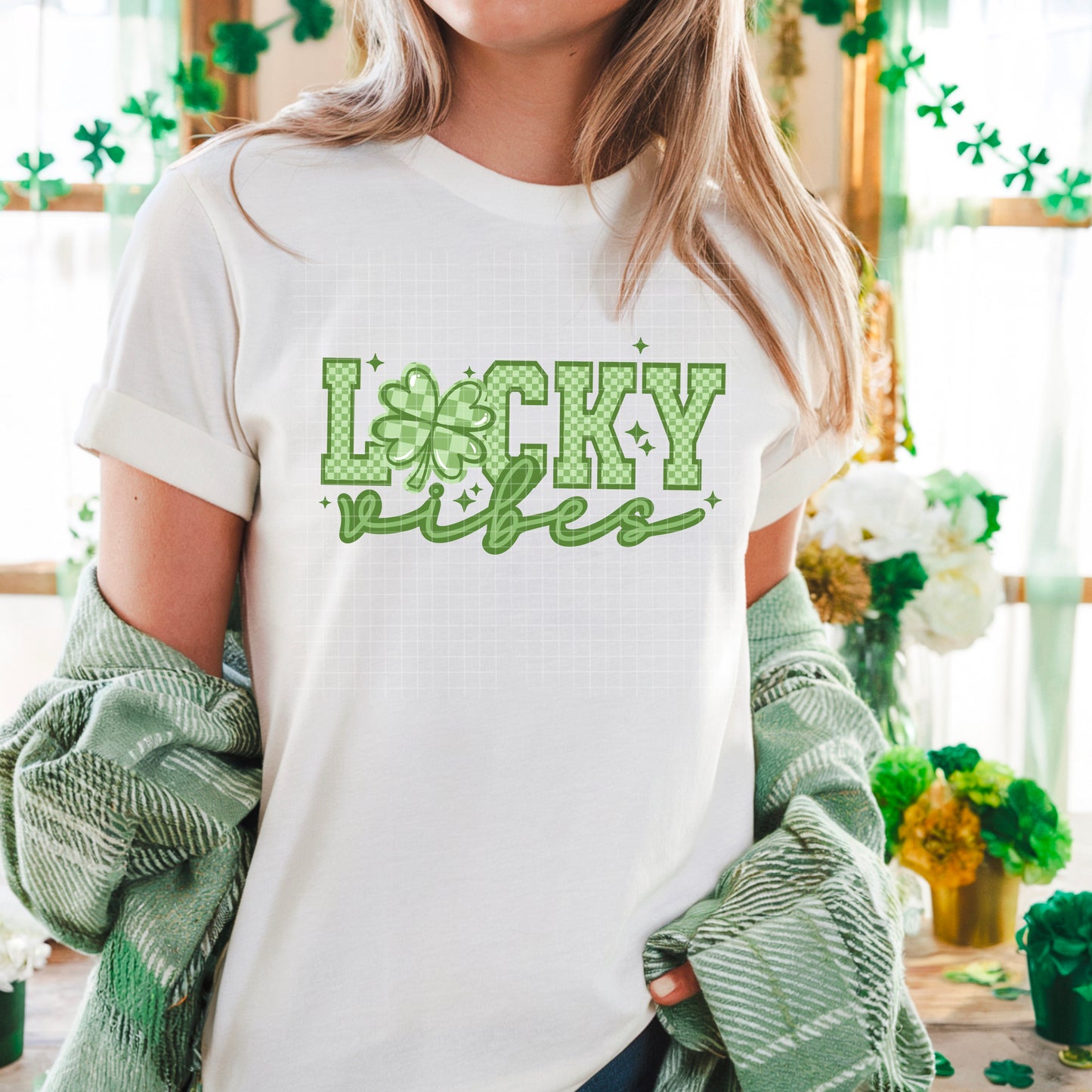 Lucky Vibes tee (Green Inks)