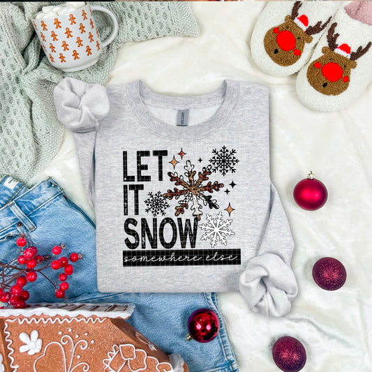 Let it Snow Somewhere Else tee (Black Ink)