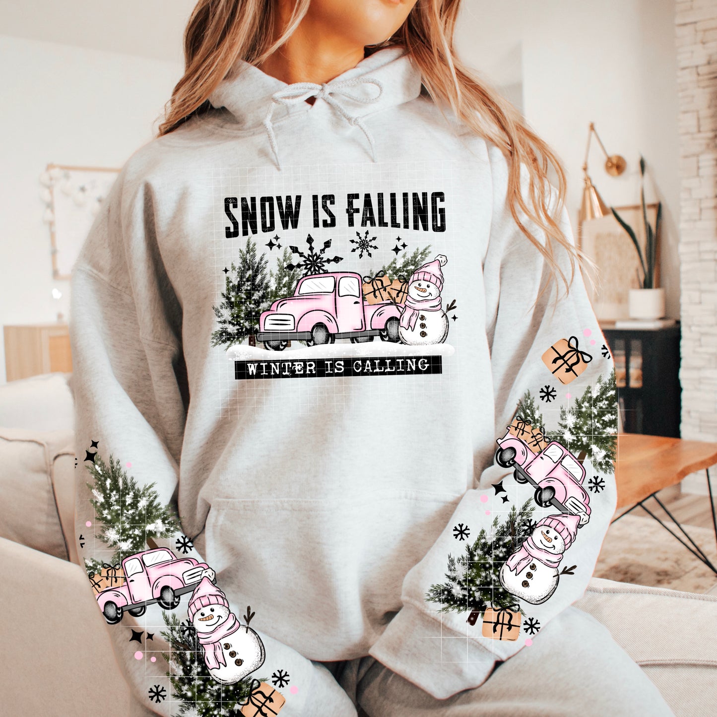 Winter is Calling sweatshirt with sleeve designs
