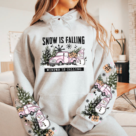 Winter is Calling sweatshirt with sleeve designs
