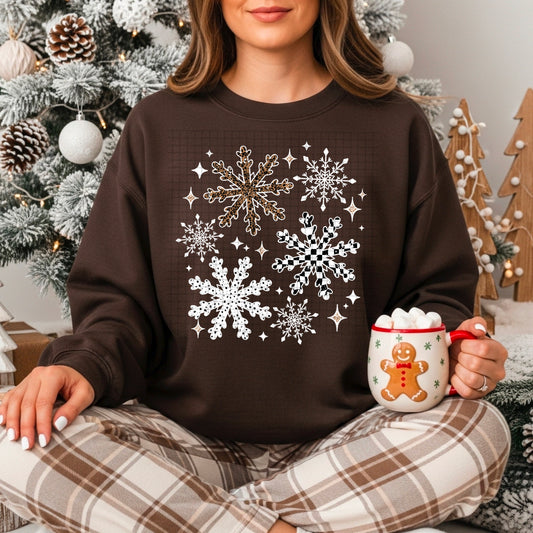 Dancing Snowflakes tee (White Ink)