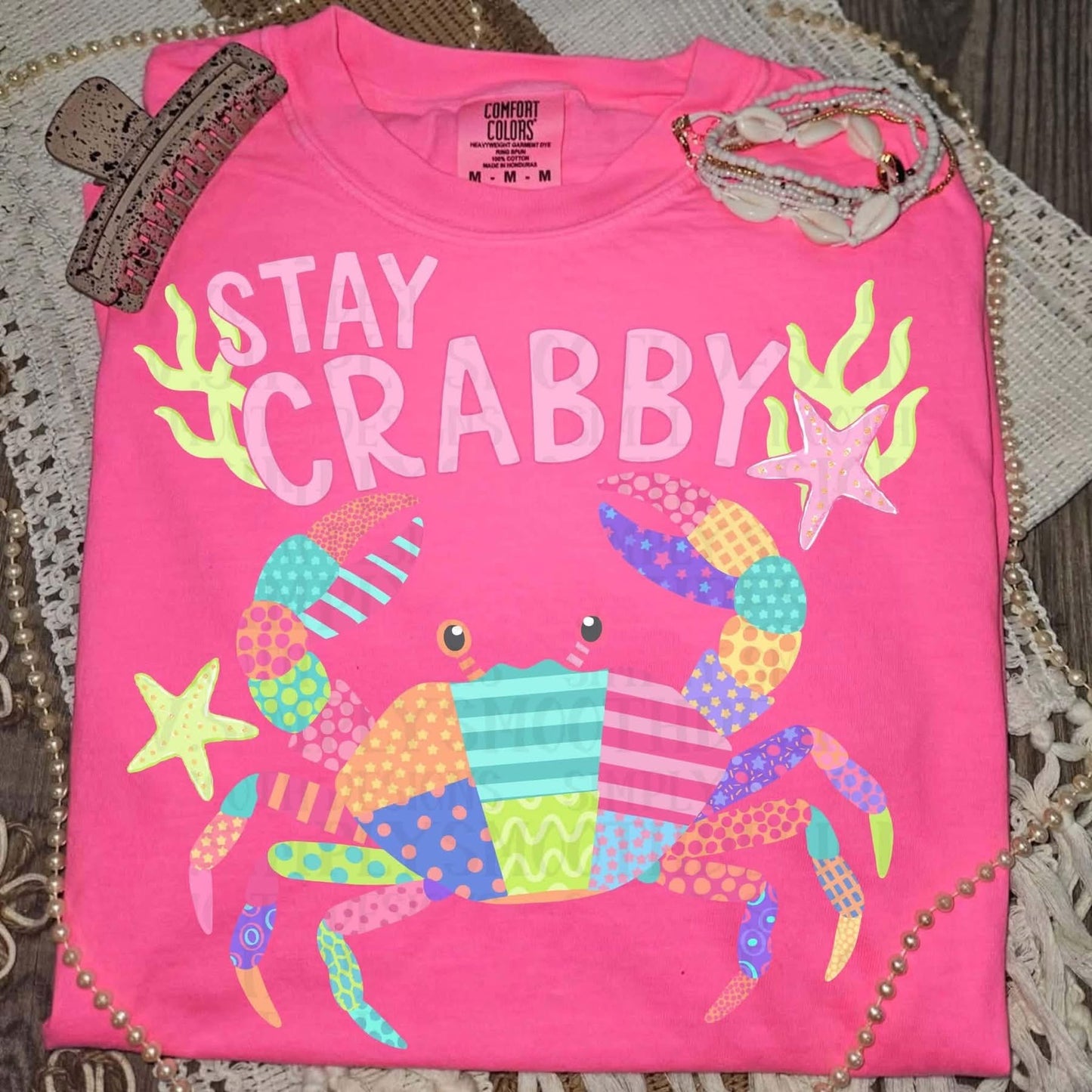 Stay Crabby Patchwork tee