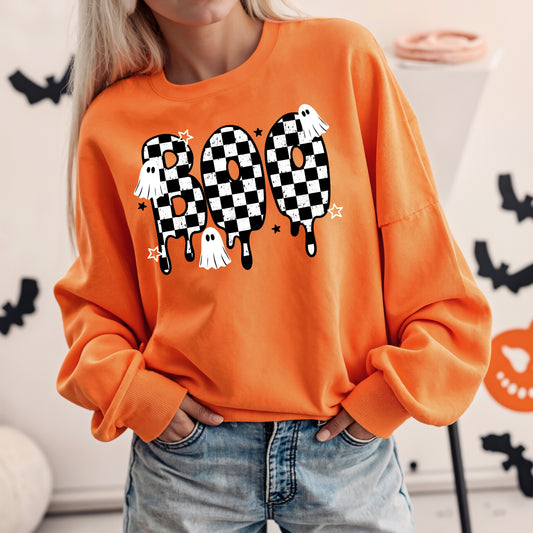 Boo B&W Checkered tee