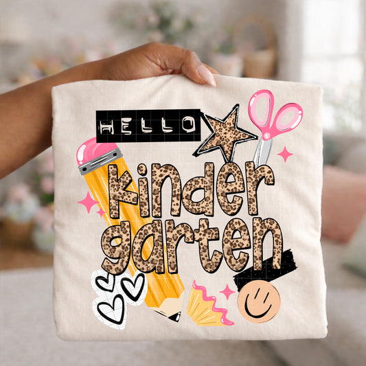 Hello Kindergarten pencil tee