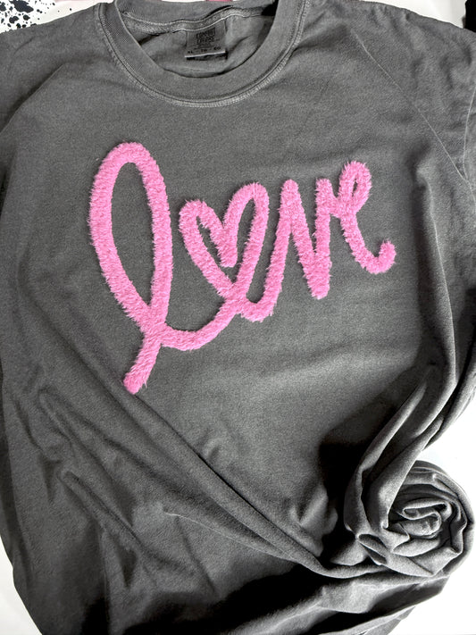 LOVE fuzzy Patch sweatshirt