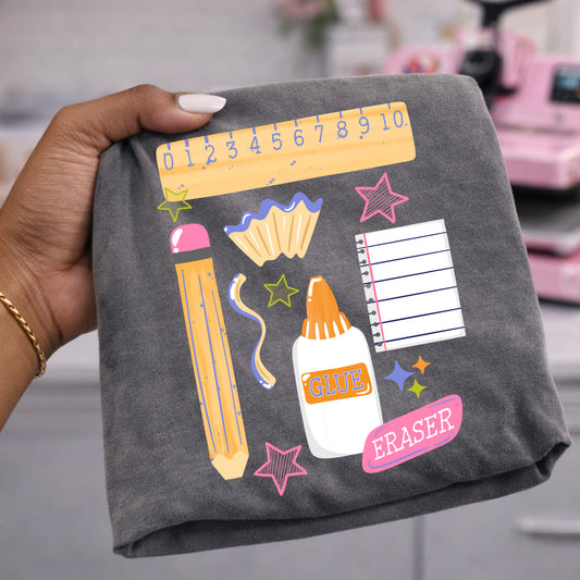 School Supply Collage tee