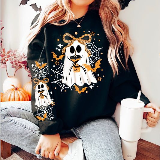 Halloween Drink Ghostie sweatshirt with sleeve designs v