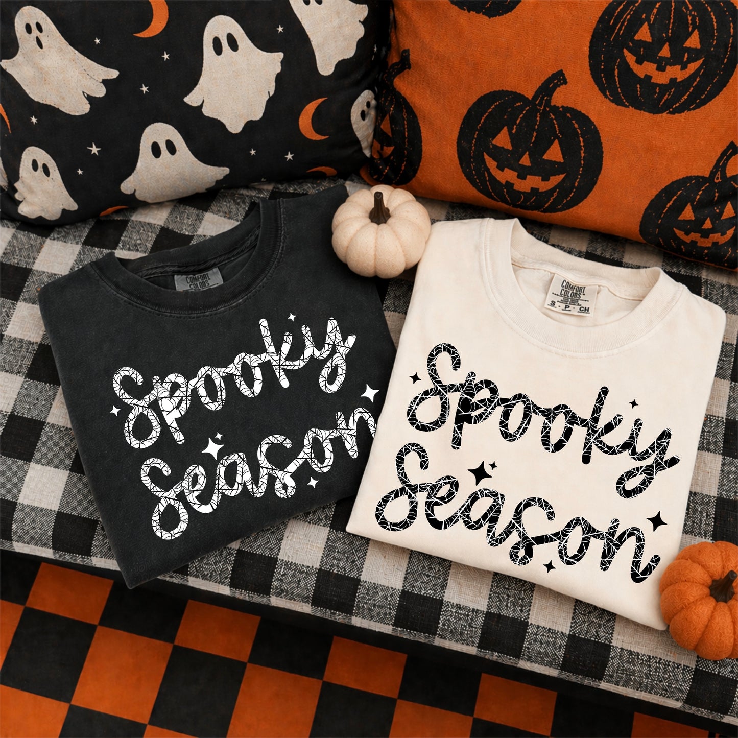 Spider web Spooky Season tee white Ink