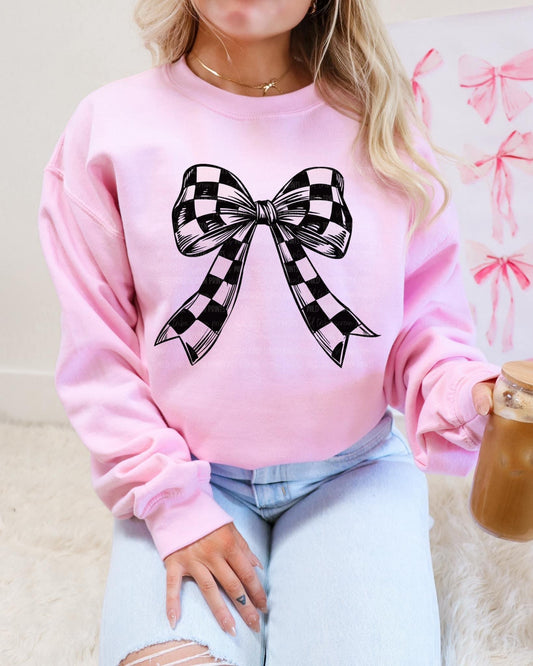 Black Checkered Bow t-shirt